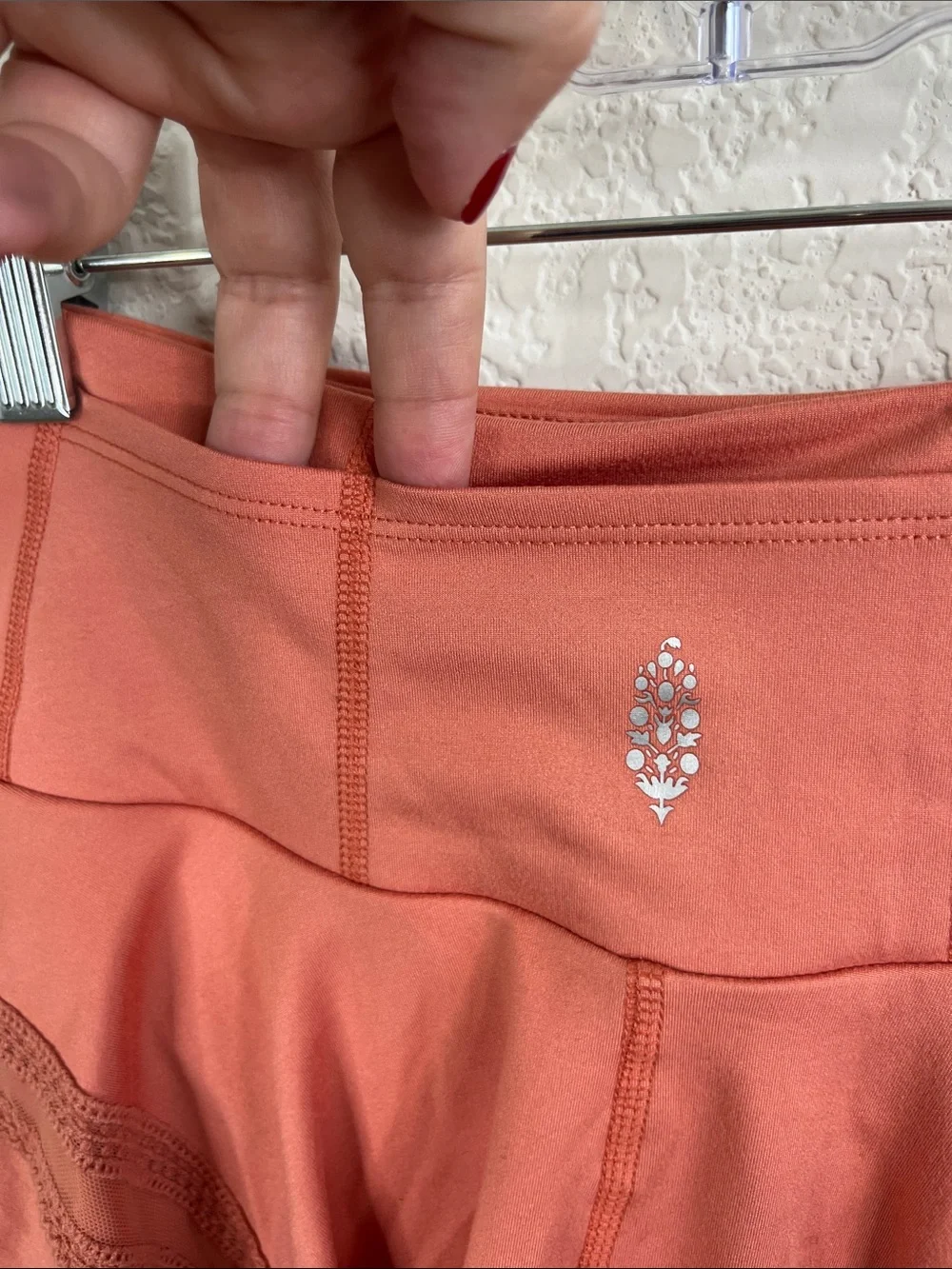 Free People FP Movement Pleats And Thank You Skort Peach Melon Ruffle Skirt